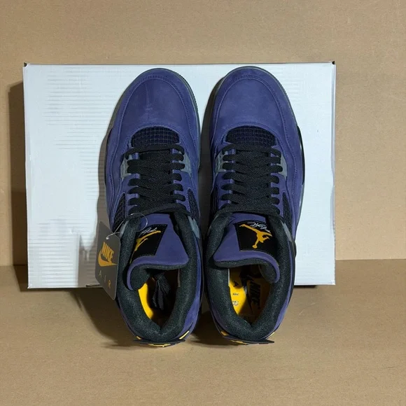 Nike Air Jordan 4 Retro Imperial Purple Lakers AJ4 Men's Size 12.5 - Picture 6 of 11